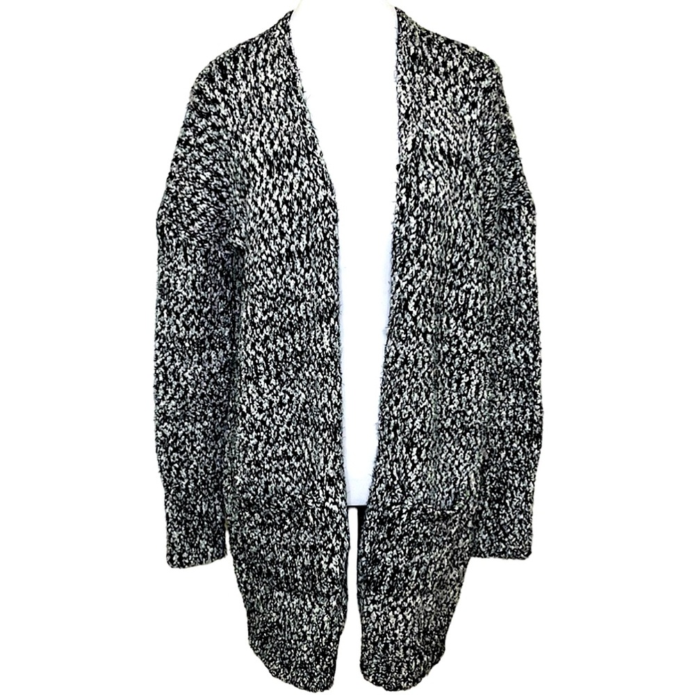 Anthropology x Ruby Moon Relaxed Mid-length  Relaxed Cardigan Black White Size S